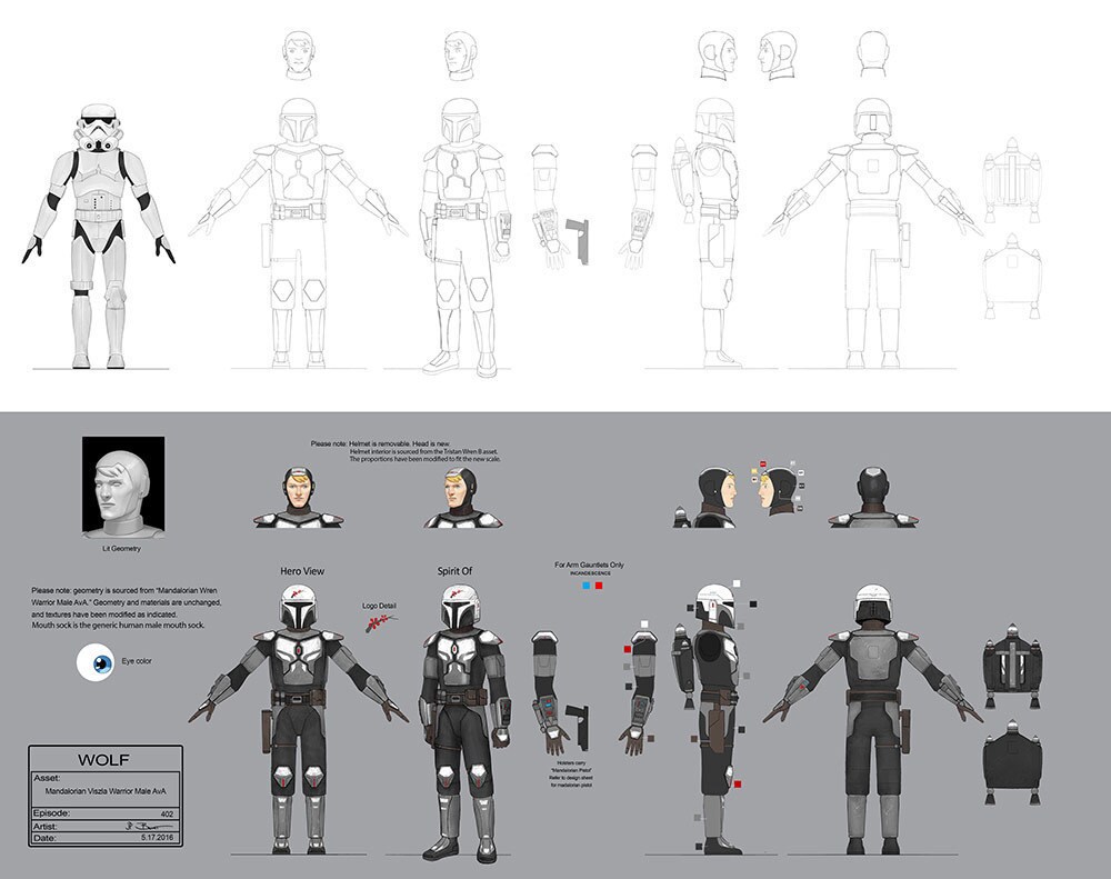 Mandalorian Viszla Warrior Male full character concept art by John-Paul Balmet.
