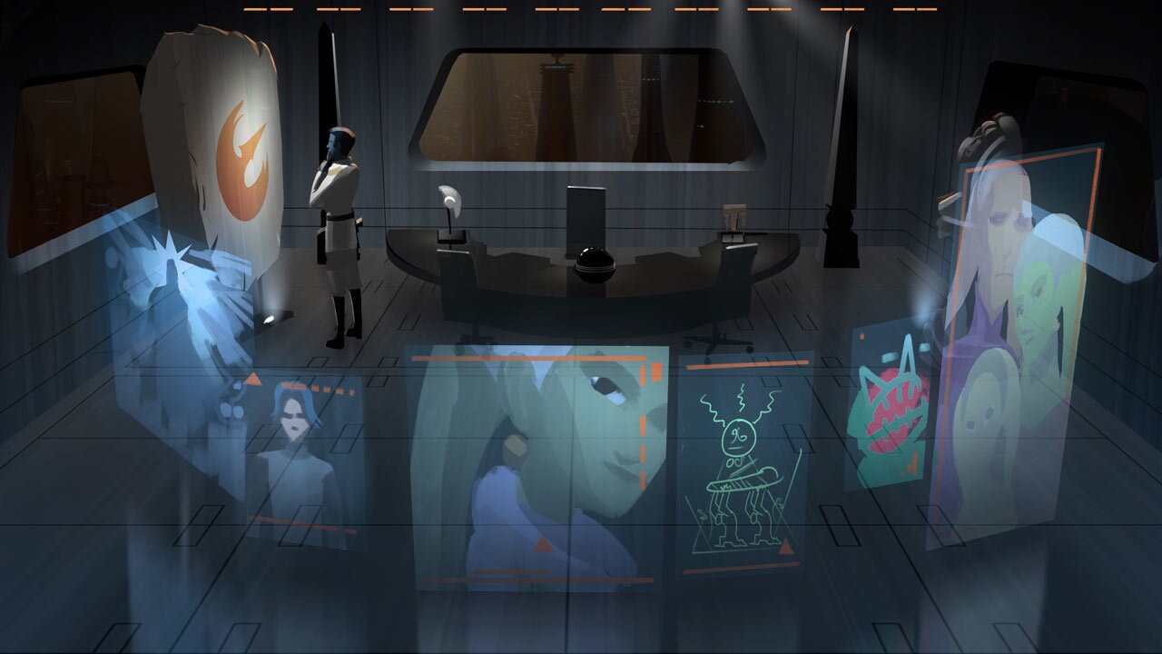 Thrawn's Lothal office digital lighting concept painting. 