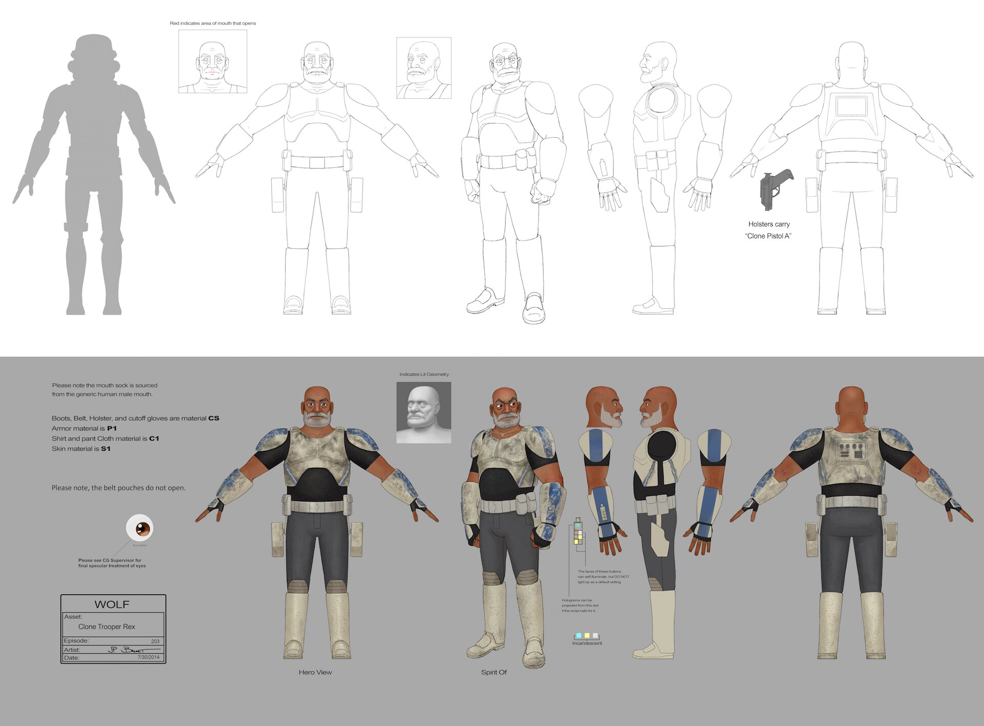 Clone Trooper Rex full character illustration by JP Balmet. 