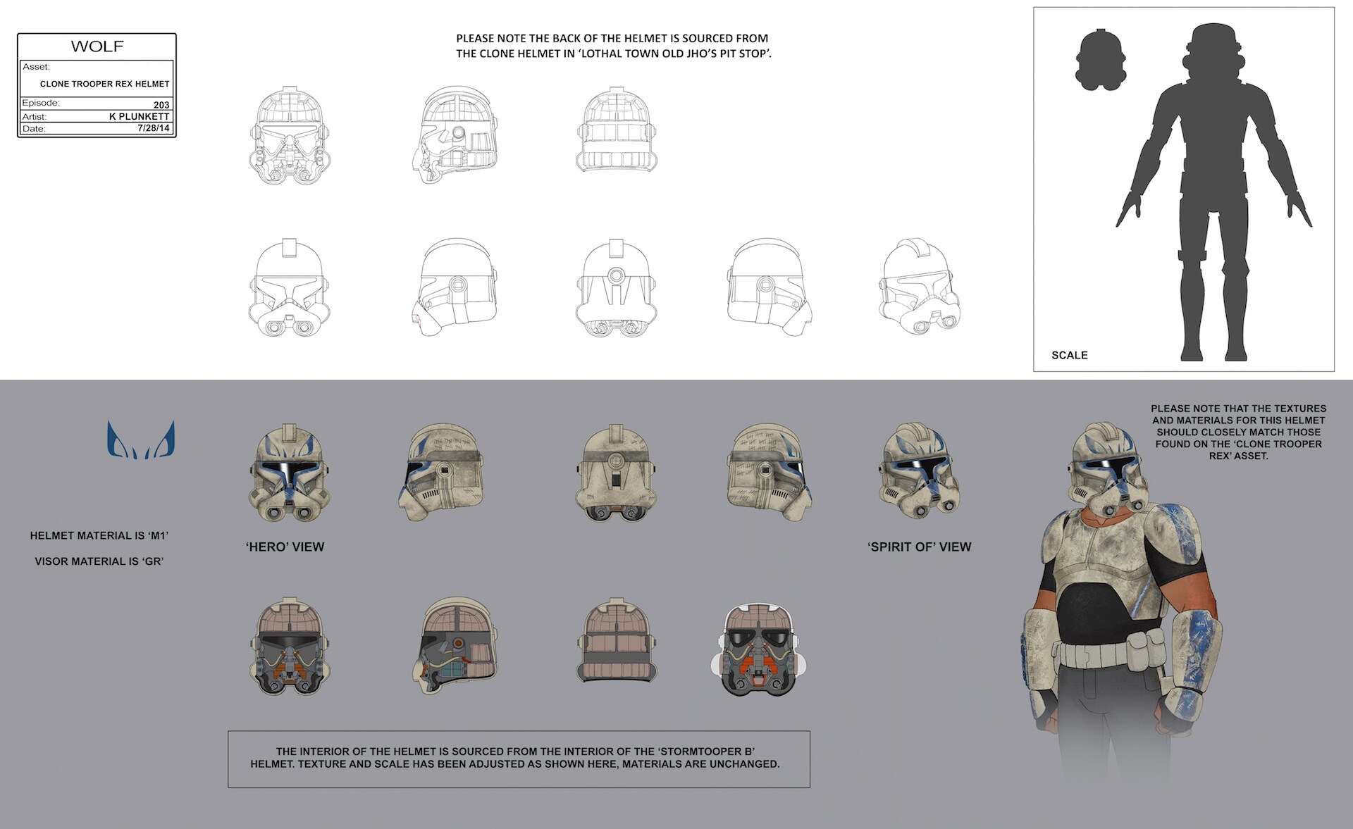 Clone Trooper Rex helmet illustration by Kilian Plunkett. 