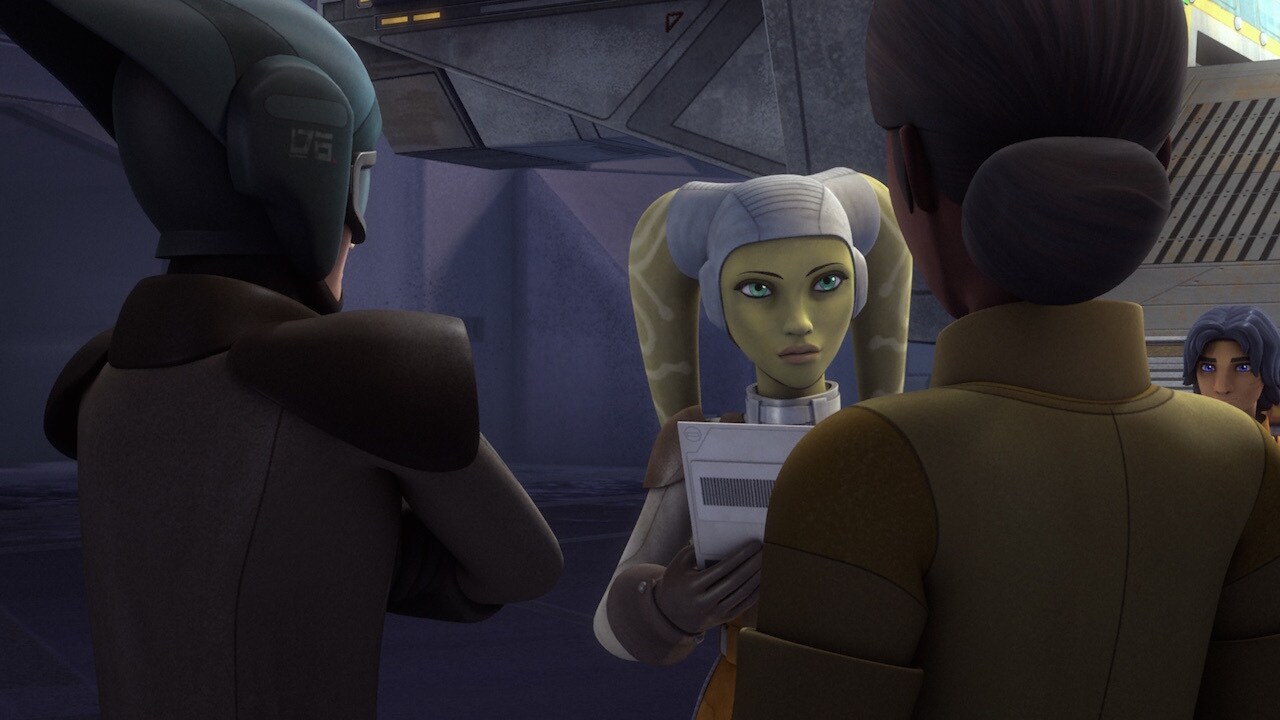 Hera’s rebel contact at the start of the episode is named Vaux. In the script, he was named Jebbl...