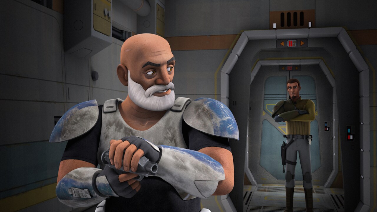 Back on the Ghost, Kanan and Rex argue over whether Rex will side with the Imperials due to his p...