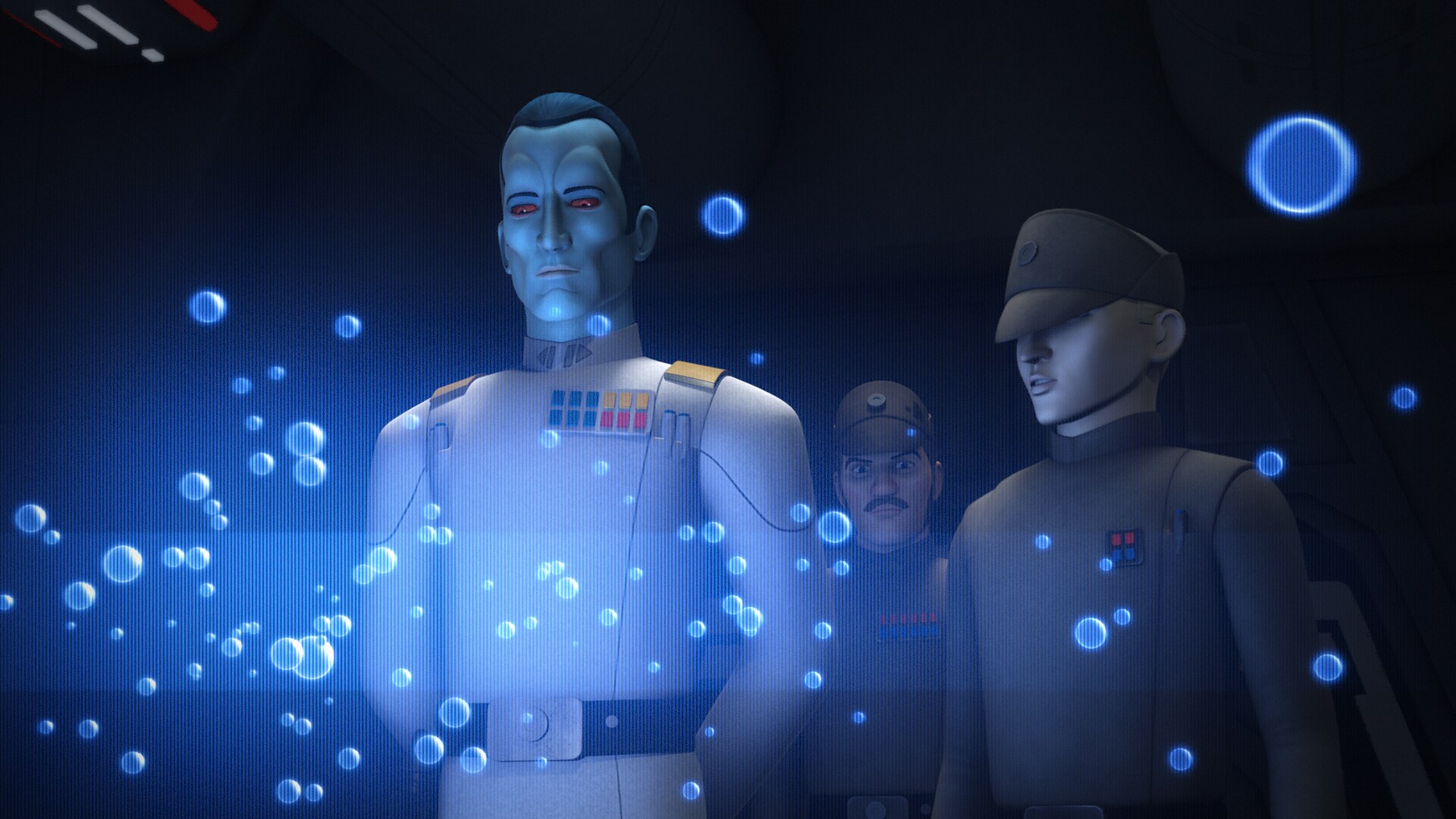Thrawn is briefed on Iron Squadron. He orders Admiral Constantine to Mykapo, where he will lock d...
