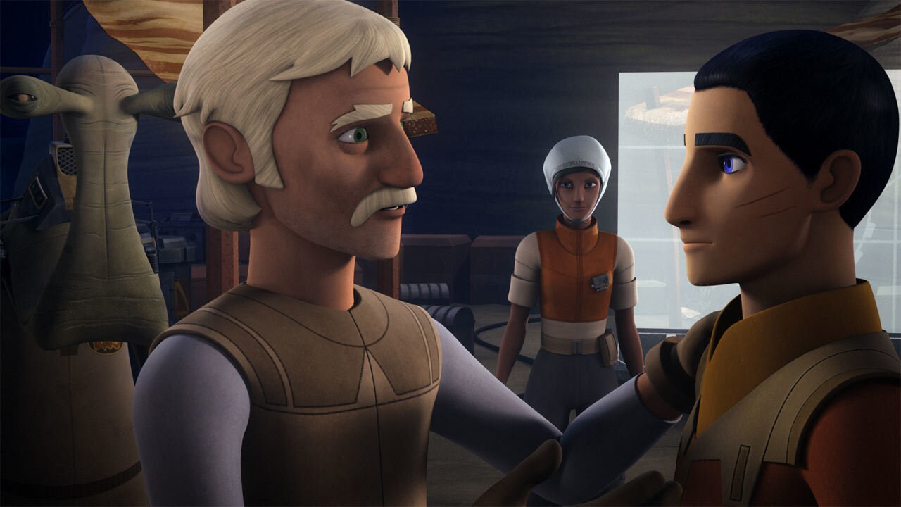 At Ryder’s camp, the Jedi reconnect with Morad Sumar, the farmer and family friend of the Bridger...