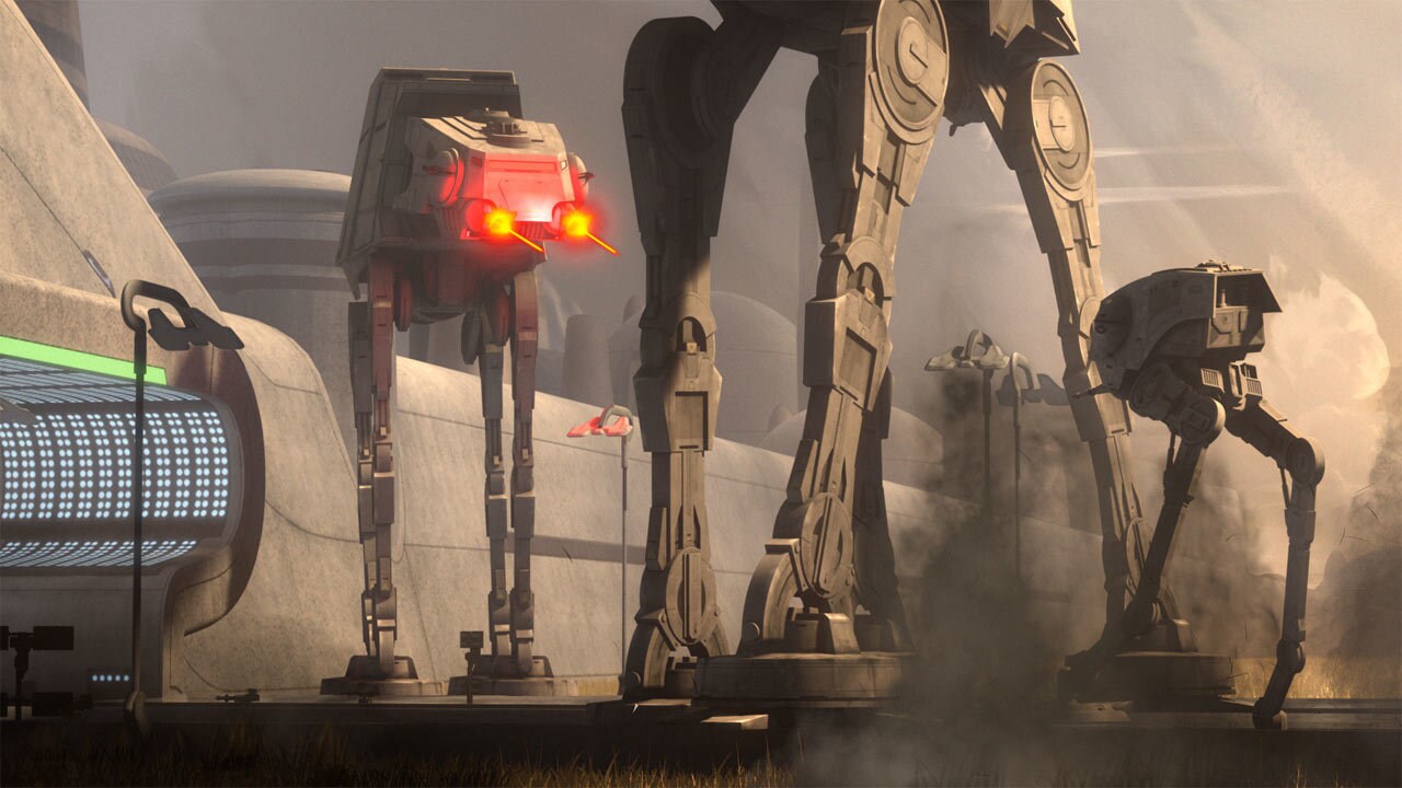 The rebels make for the east gate, where they commandeer an AT-DP walker. They battle AT-ATs, bar...