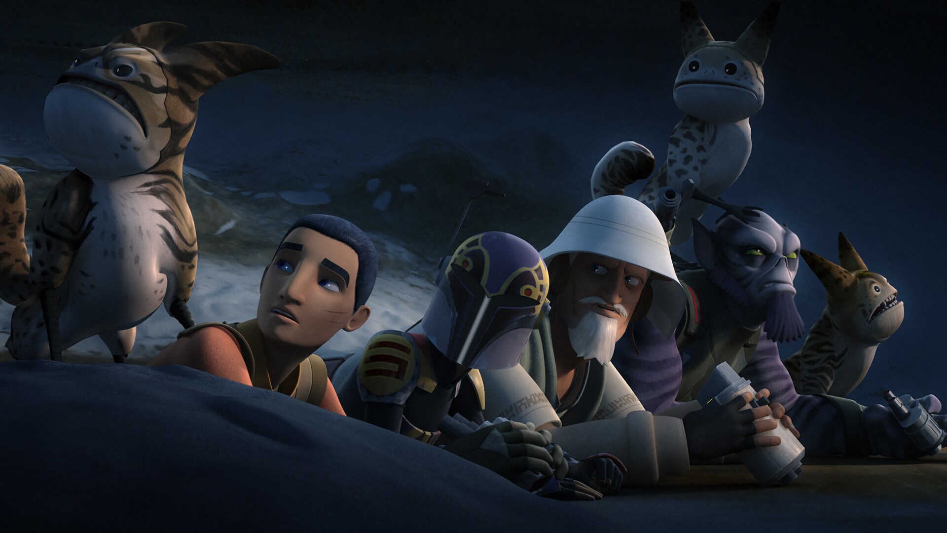 The rebels, Ryder Azadi, and some Zeb-loving loth-cats stake out the facility they believe houses...