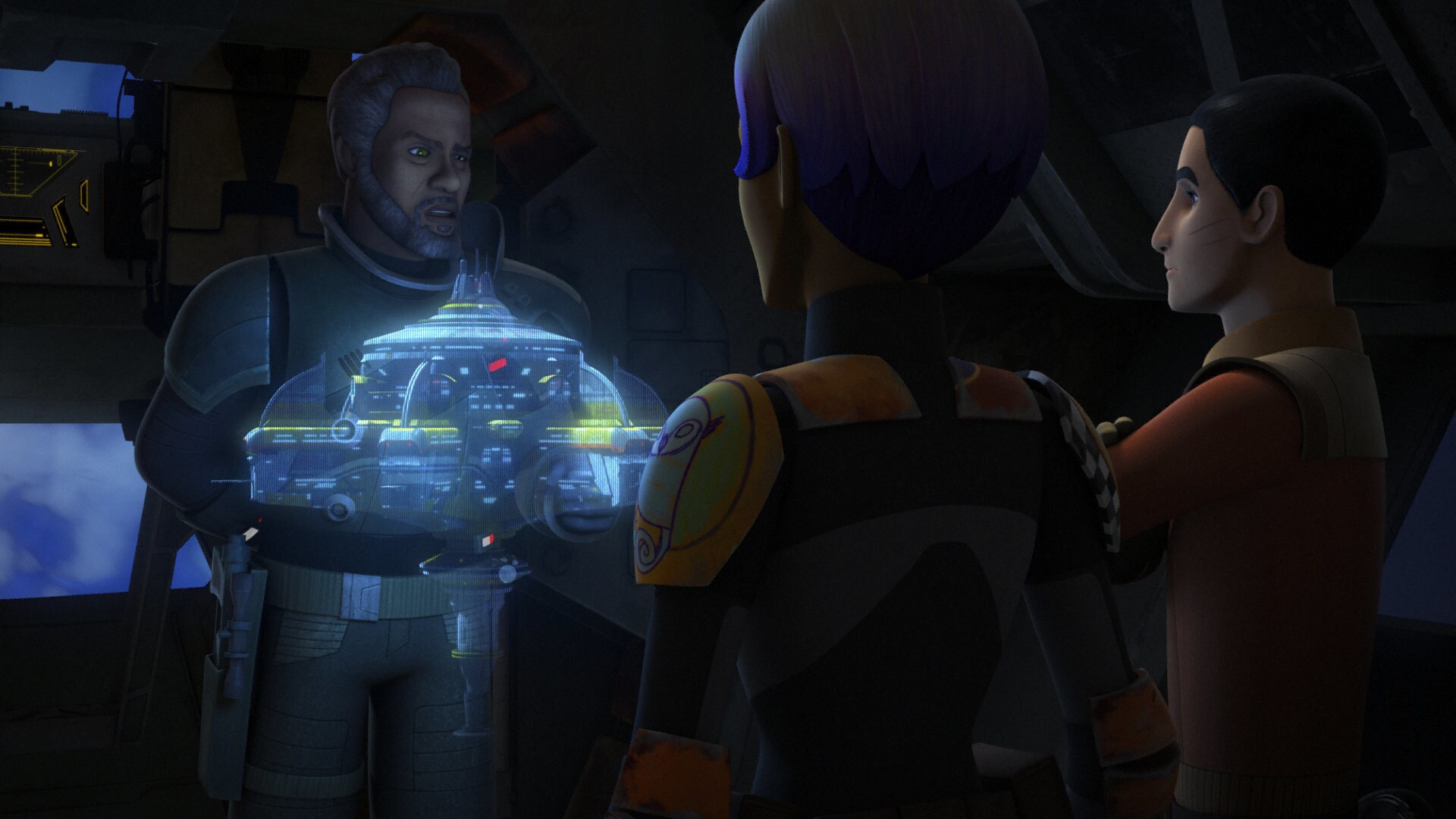 Gerrera needs the rebels' help. He shows them a hologram of Faos Station. Saw recently acquired i...