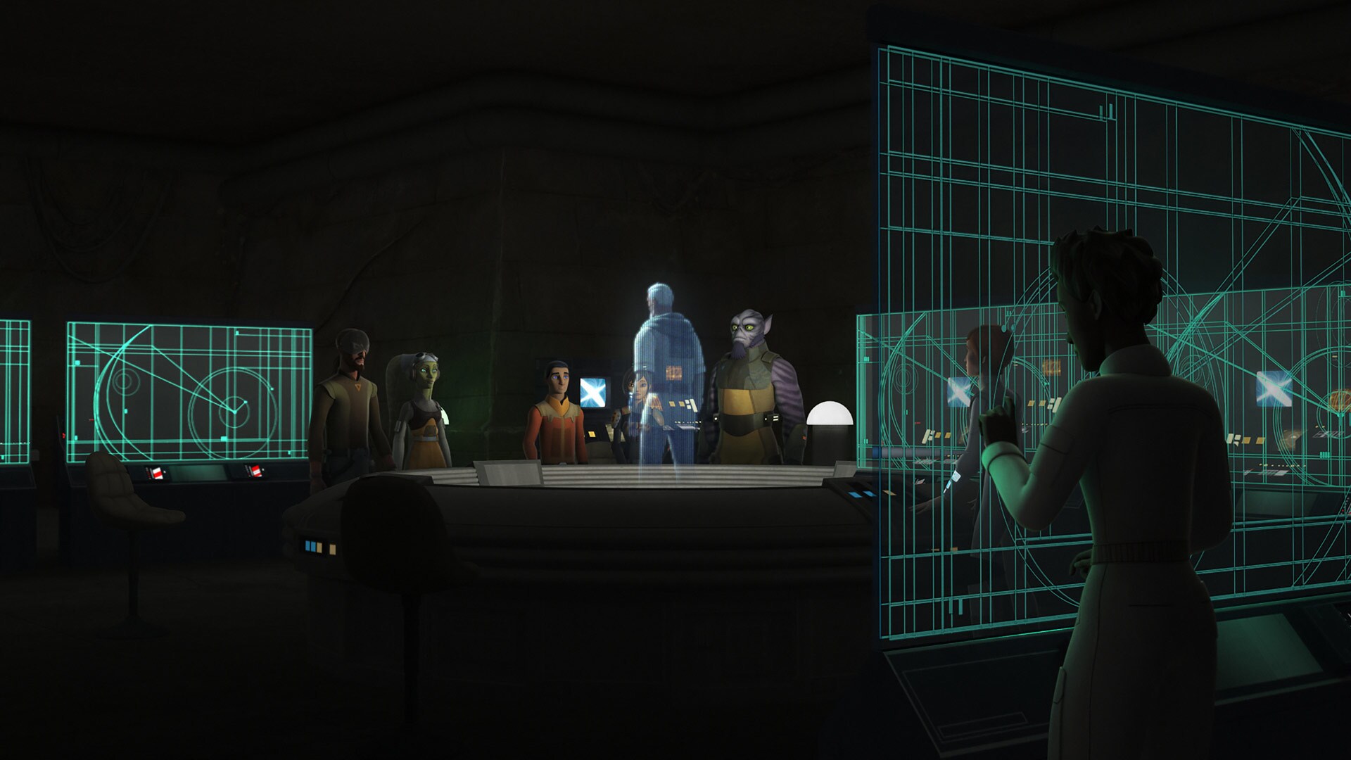 The Ghost crew arrives at Yavin 4 and immediately meet with Mon Mothma. She's received a transmis...