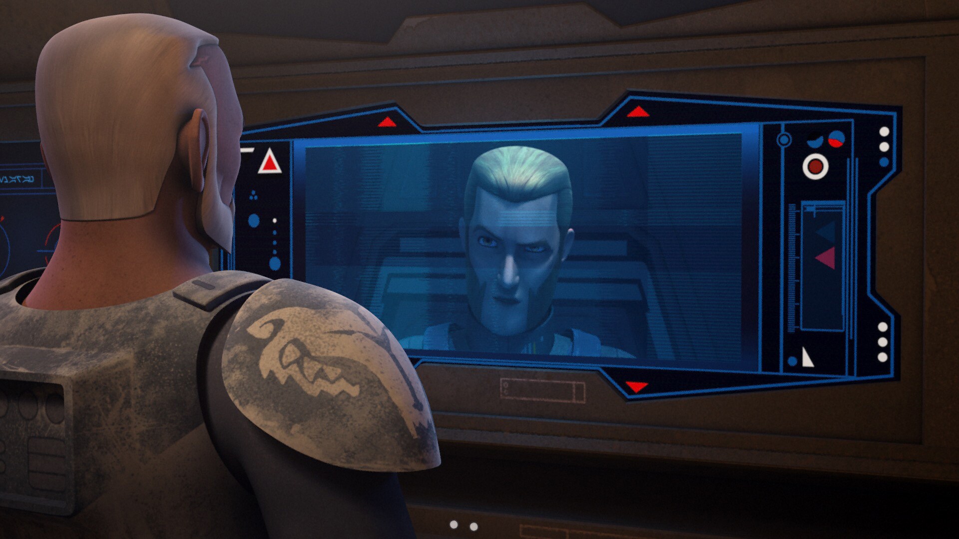 Agent Kallus hails the clones in their modified walker, returning Wolffe's call. Regretting his b...