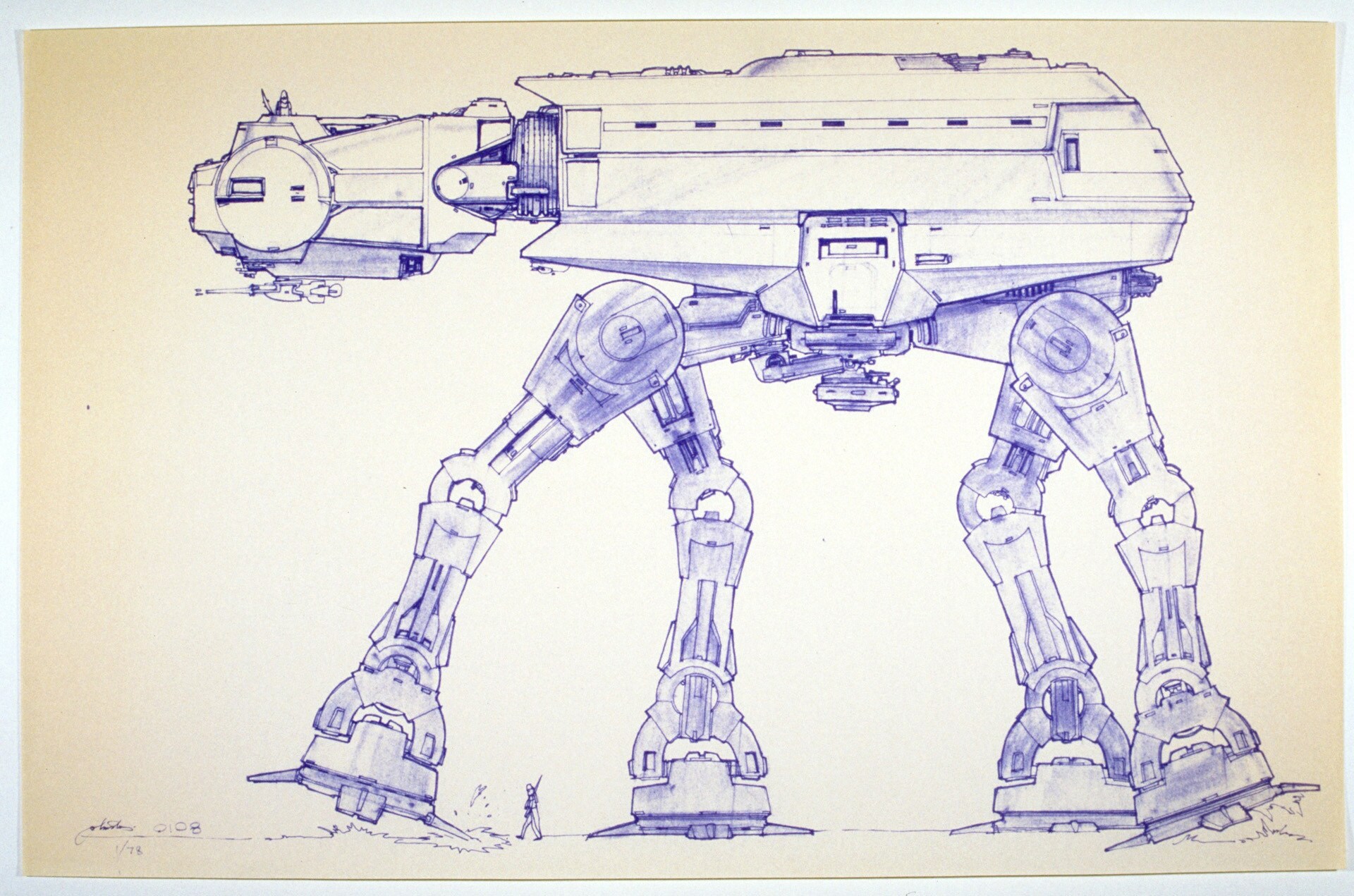 The AT-AT model seen in this episode is far larger than the walkers seen in Episode V, indicating...