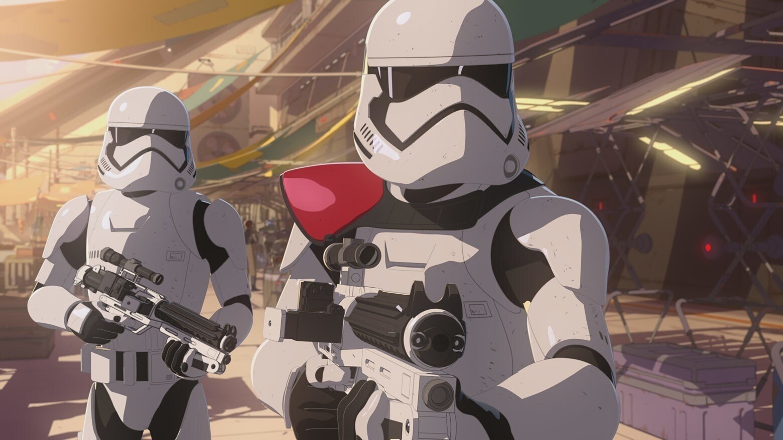 Two Stormtroopers holding guns