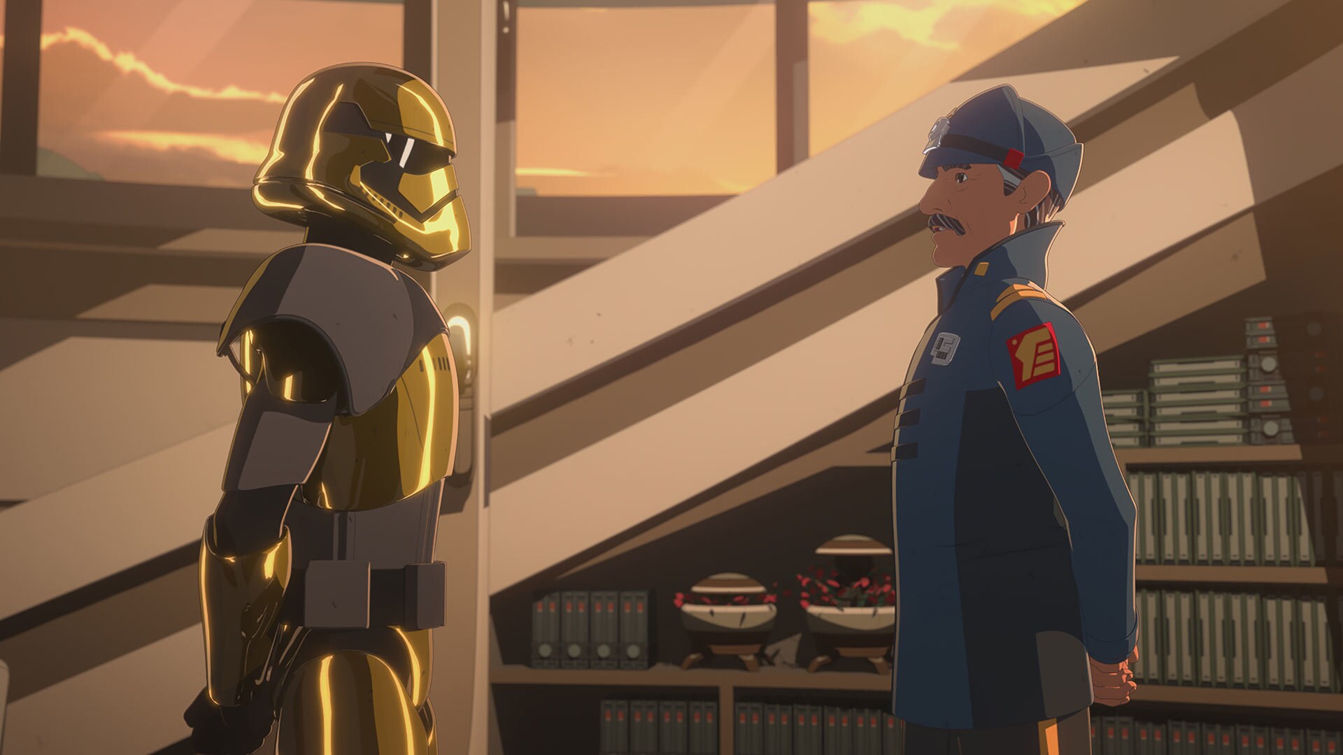 In his office, Captain Doza has a tense meeting with Commander Pyre. He asks that the First Order...