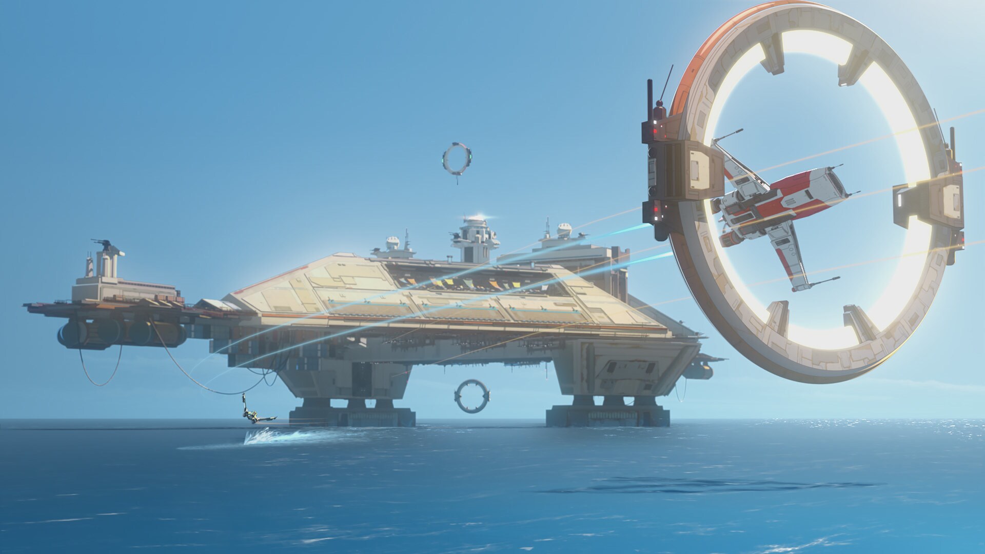 Ships race in Star Wars Resistance.