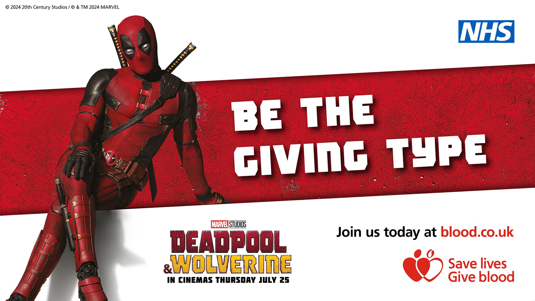 DISNEY COLLABORATES WITH NHS BLOOD & TRANSPLANT FOR A "DEADPOOL & WOLVERINE" BLOOD CAMPAIGN