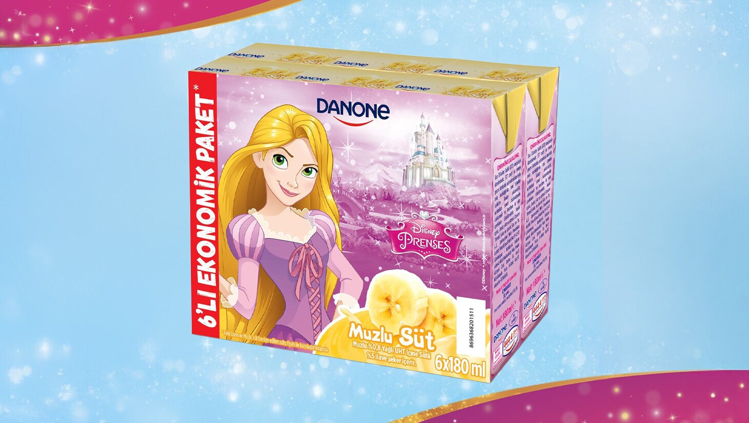 Danone Disney Prenses 6'lı aromalı süt.