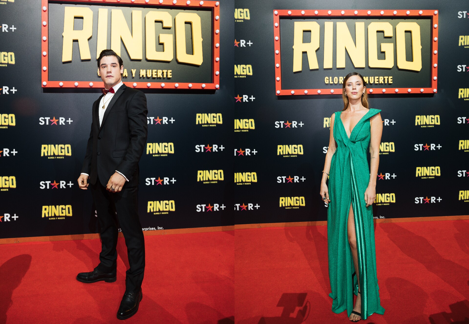 Jerónimo Giocondo Bosia y Delfina Chaves en la alfombra roja de Ringo: Gloria y Muerte. Jerónimo Giocondo Bosia y Delfina Chaves en la alfombra roja de Ringo: Gloria y Muerte.