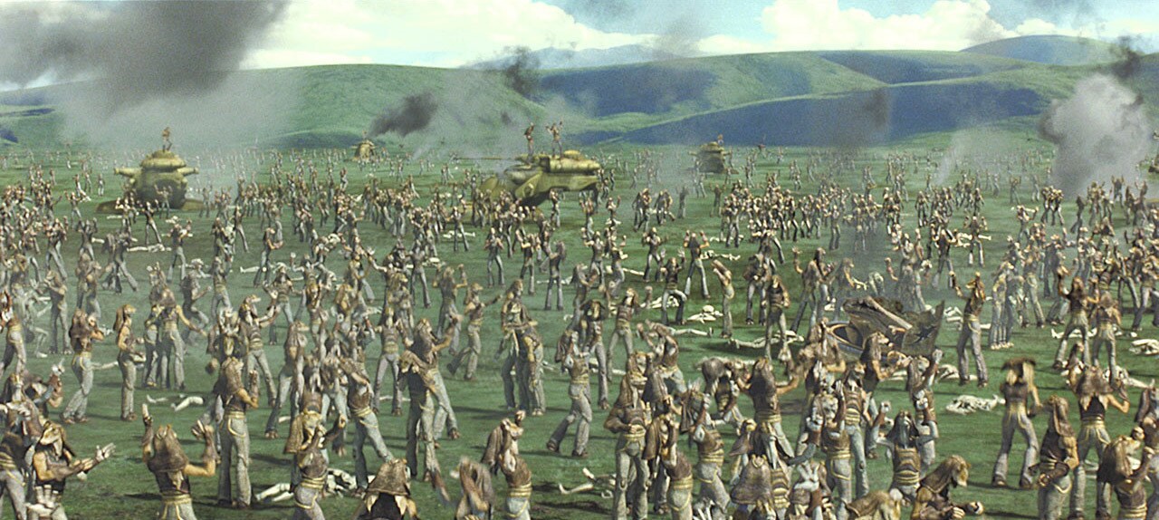A scene from the Battle of Naboo