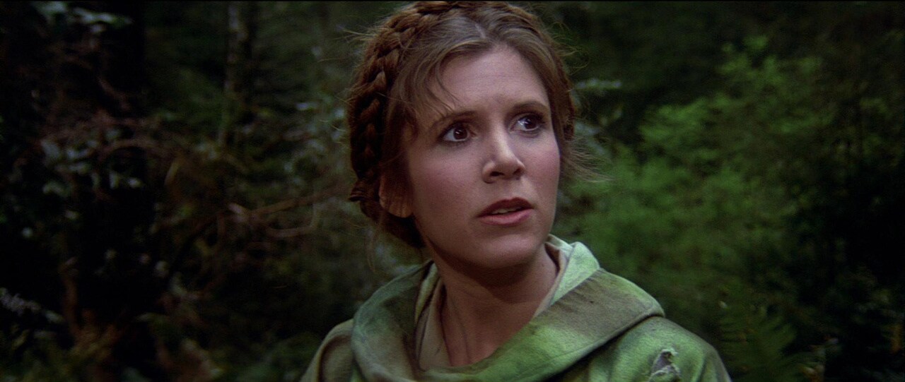 Leia on Endor in Return of the Jedi.