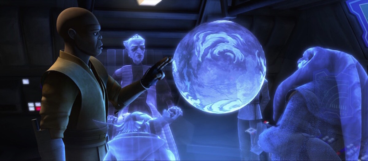Chancellor Palpatine, Mace Windu, Yoda, and discussing the fate of Ryloth Chancellor Palpatine, Mace Windu, Yoda, and discussing the fate of Ryloth