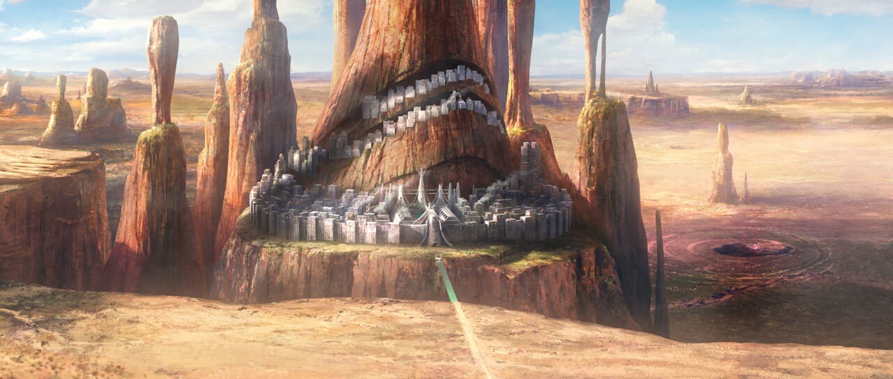 A rocky spire in Star Wars: The Bad Batch.