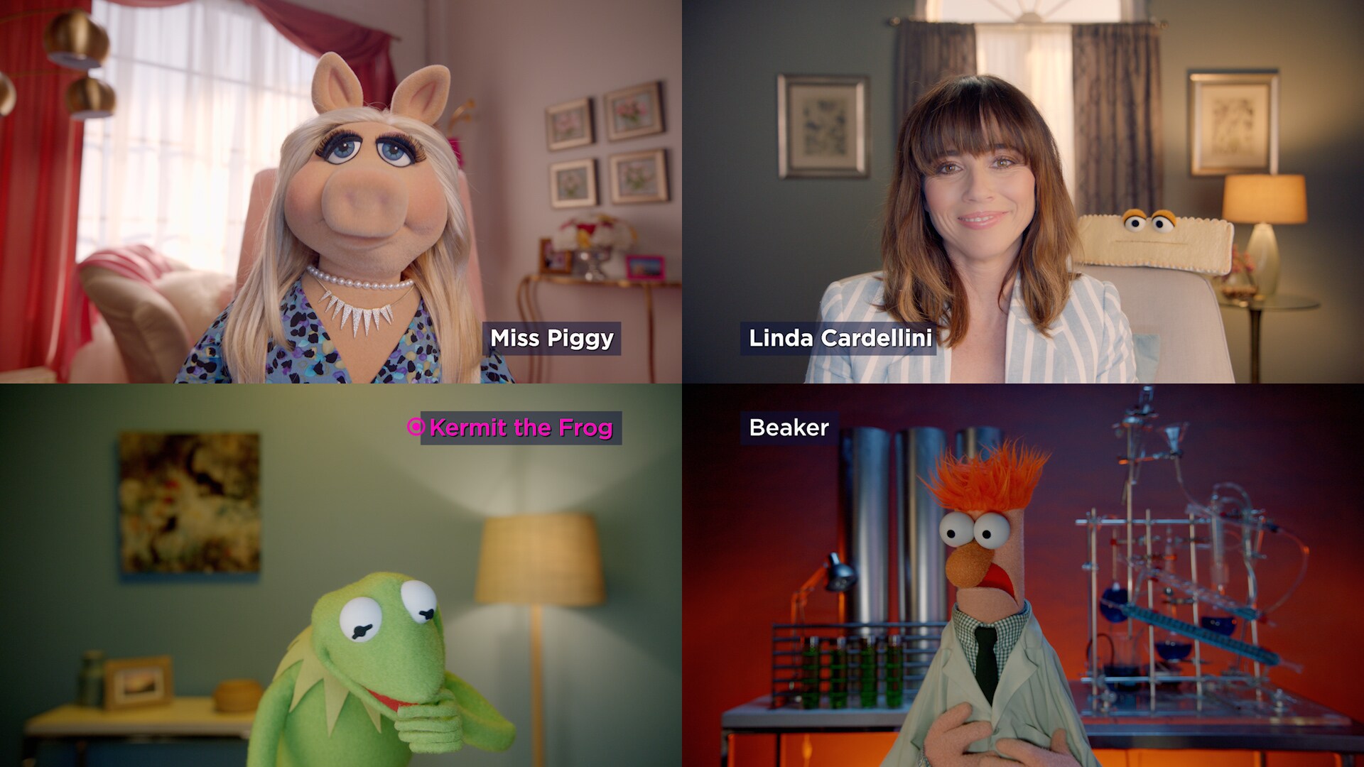 Miss Piggy and Linda Cardellini in “Muppets Now,” streaming only on Disney+