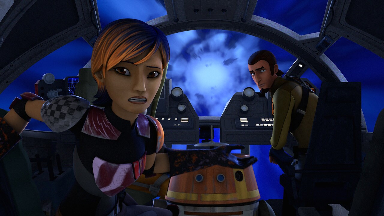 After Ezra was captured by the Empire and held on an Imperial Star Destroyer, Sabine joined Kanan...
