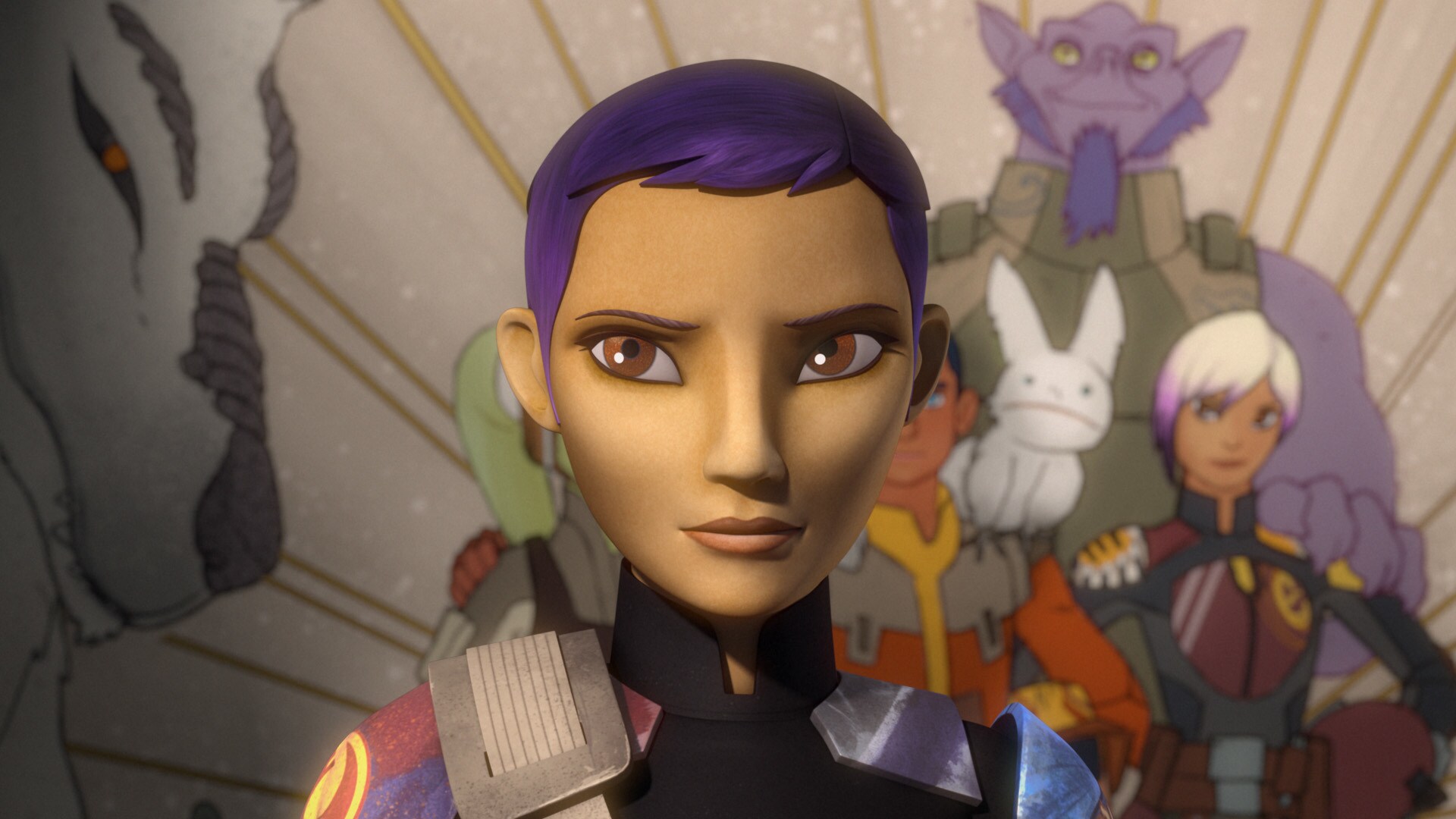 Sabine Wren watched over her friend’s beloved homeworld as Lothal reclaimed its identity after the fall of the Empire, painting a mural in memory of her Ghost family and their time on the world.