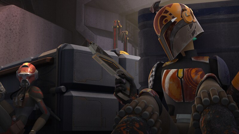 Sabine Wren and Ketsu Onyo engaged in combat