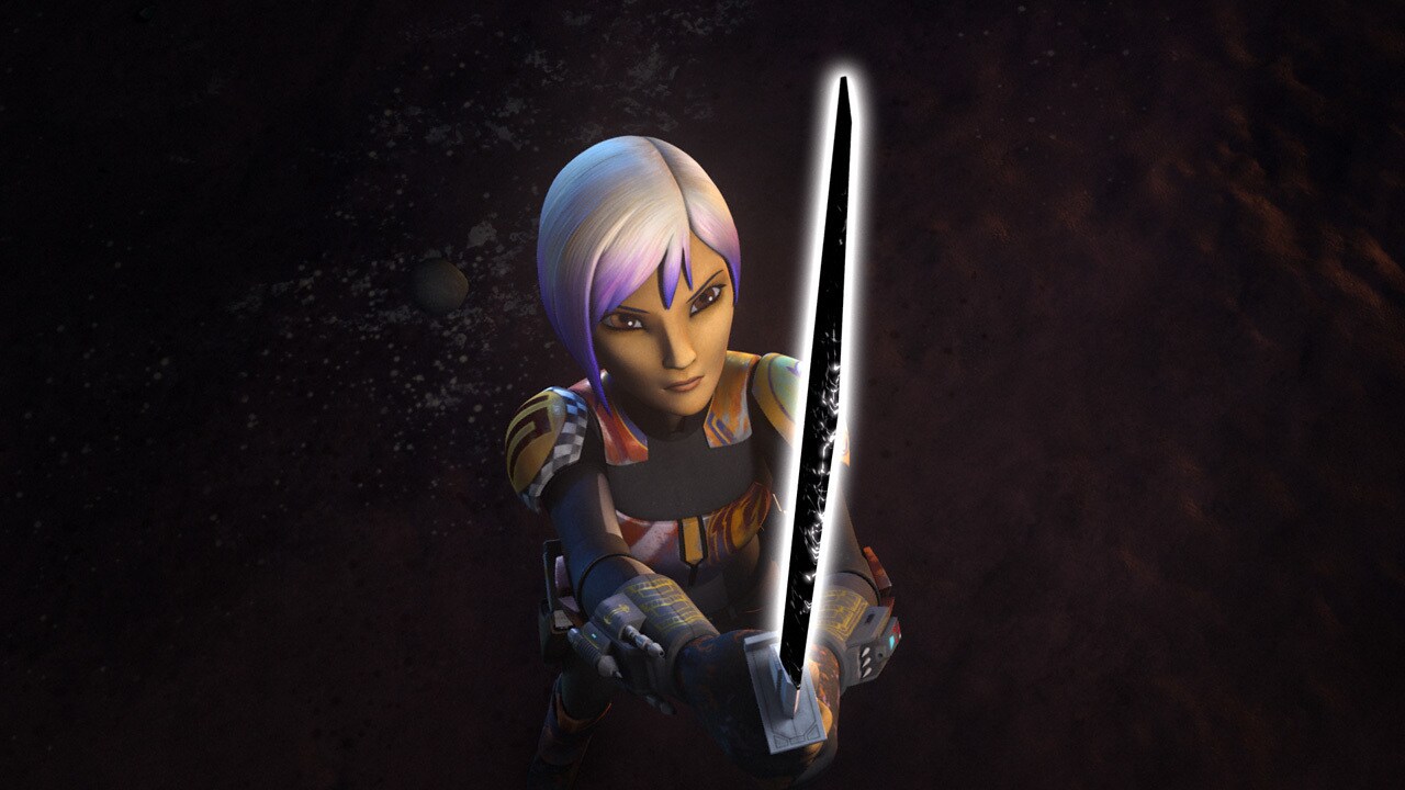 With the help of Ezra and Fenn Rau, Kanan Jarrus trained Sabine in the art of wielding the Darksaber.