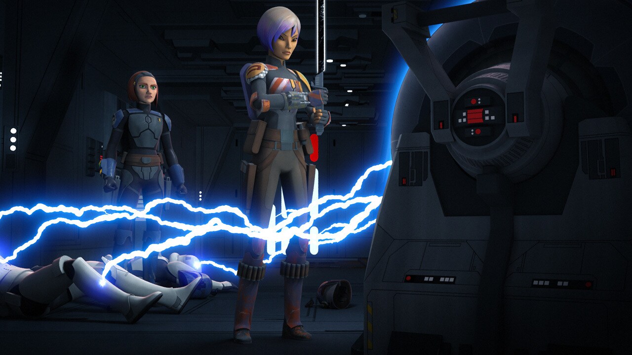 With the help of Bo-Katan Kryze, instead of simply turning the weapon on her enemies, Sabine destroys it with a final slash of the Darksaber.