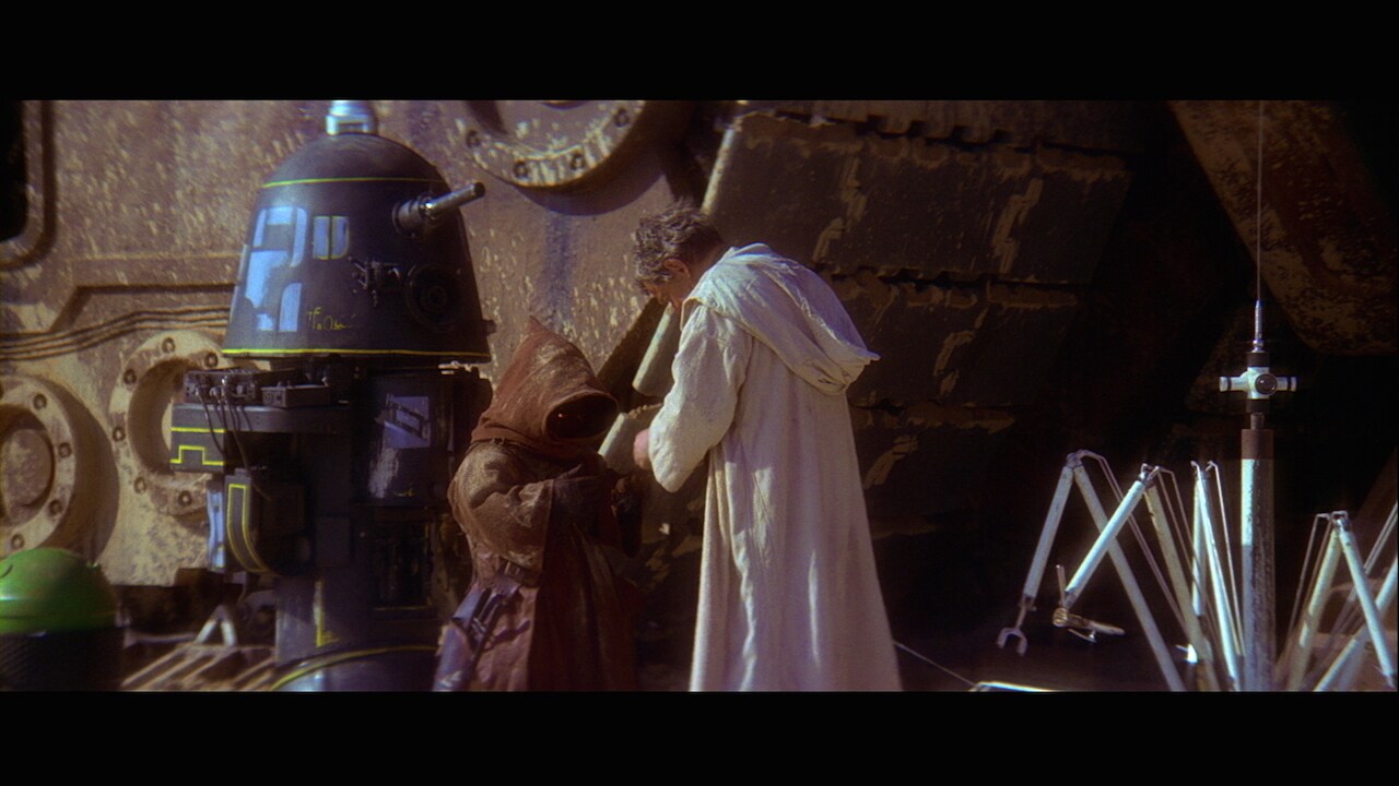 After a brief argument, the Jawas agreed to a swap of astromechs: R2-D2 became Owen’s property, w...