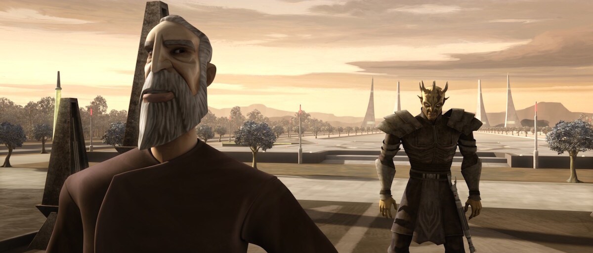 Count Dooku teaching Savage Opress the ways of the Sith