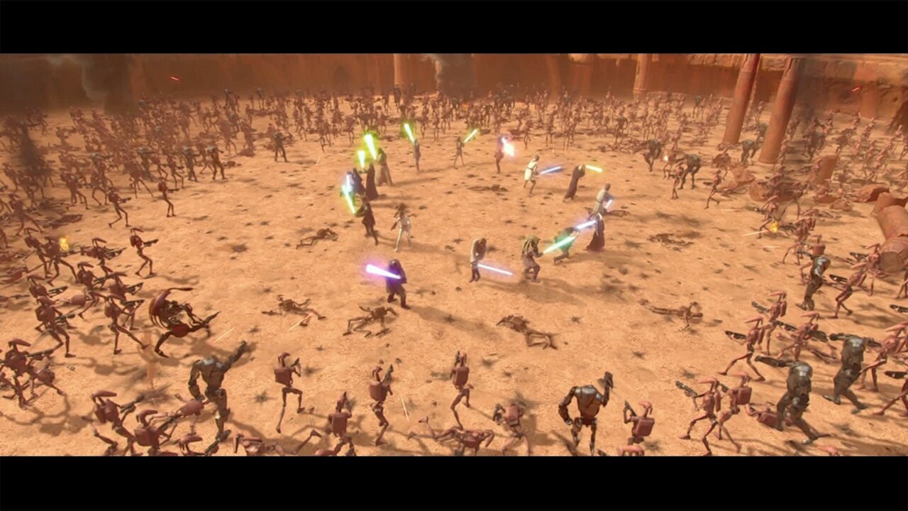 On Geonosis, super battle droids protected Count Dooku and the other Separatist leaders. When the...