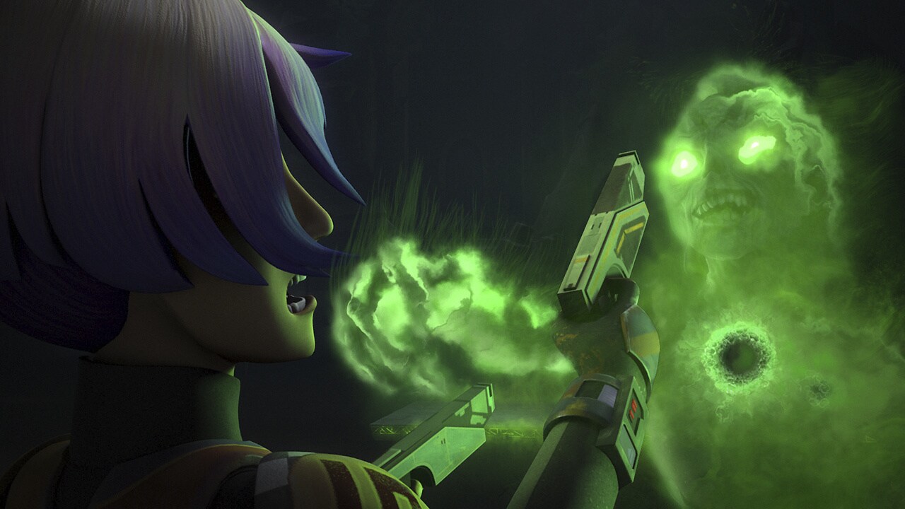 A nightsister spirit attacks Sabine.