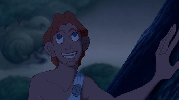 Hercules singing in the animated movie "Hercules"