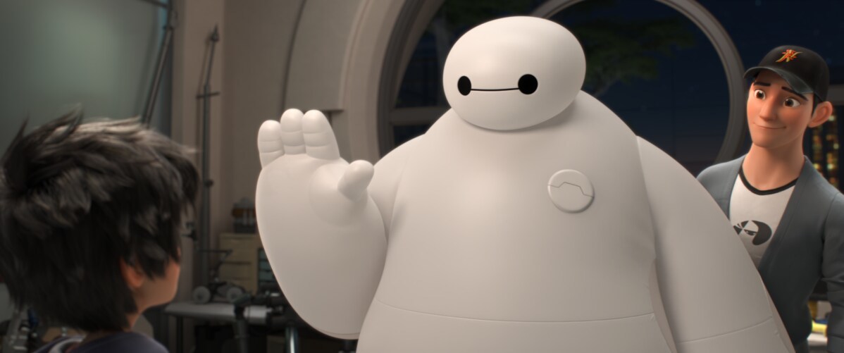 Hiro, Baymax and Tadashi in the animated movie "Big Hero 6"