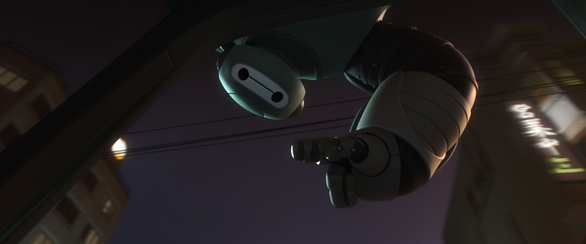 A darker Baymax in the animated movie "Big Hero 6"