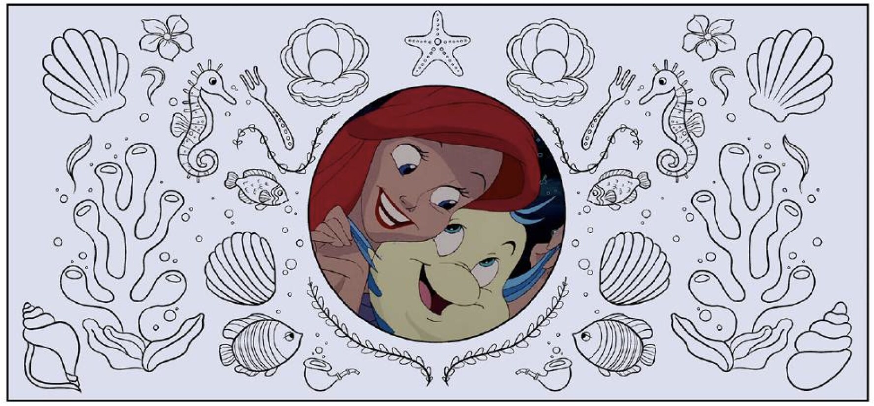 An example of an Ariel activity from the Disney Princess Create Your World activity booklet.