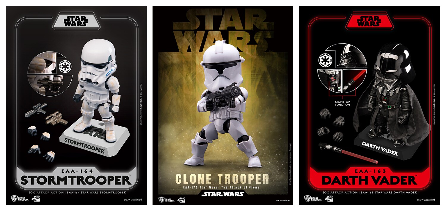 Beast Kingdom’s Stormtrooper, 501st Clone Trooper, and Darth Vader