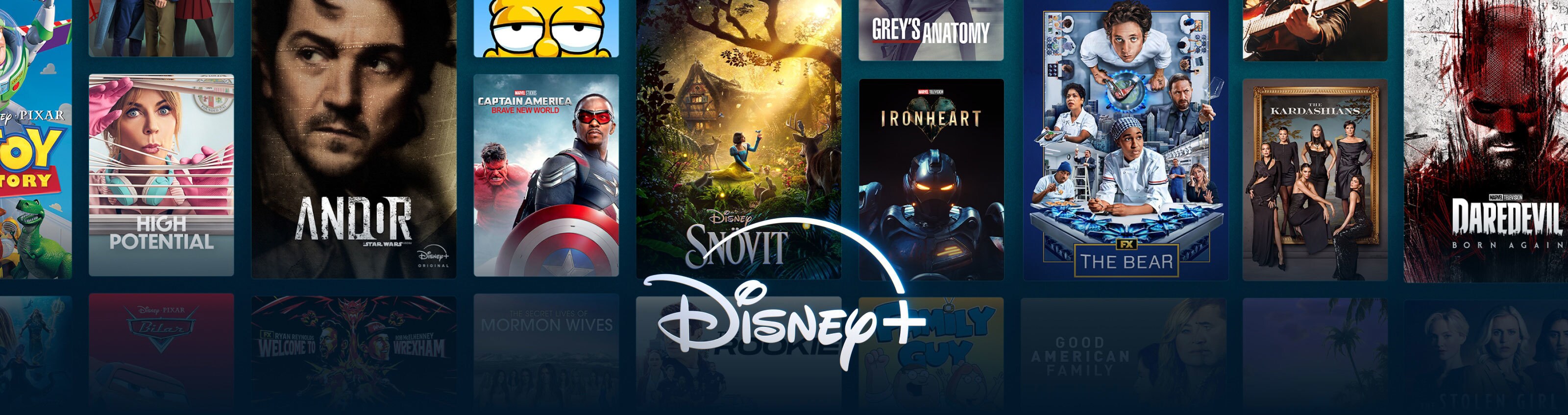 Ett stort urval av innehåll tillgängligt på Disney+