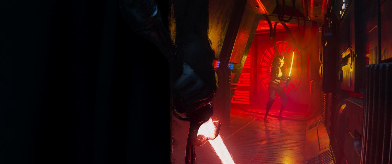 Lola ignites her lightsaber in "Sith"