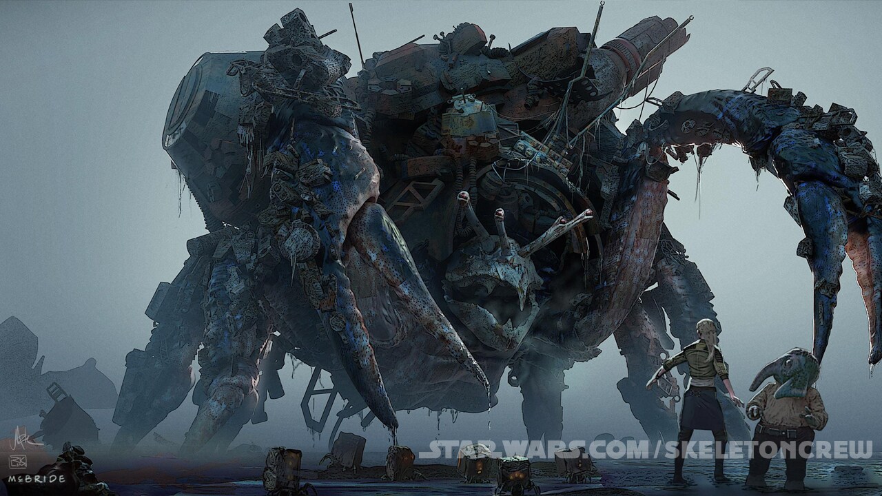 Concept art of Mama Crab, also known as “Tet’niss,” by Aaron McBride, Richard Lim, and Mark Dubeau.