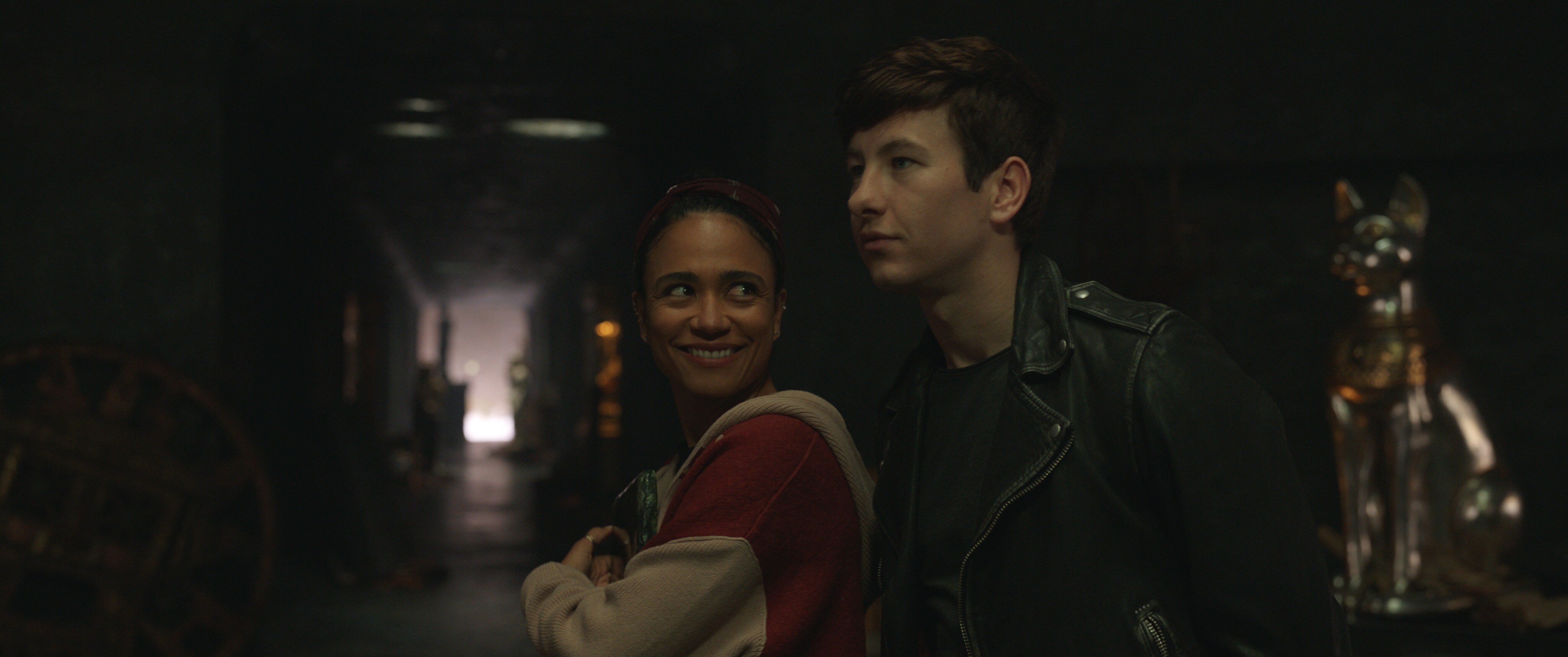 Makkari (Lauren Ridloff) and Druig (Barry Keoghan)