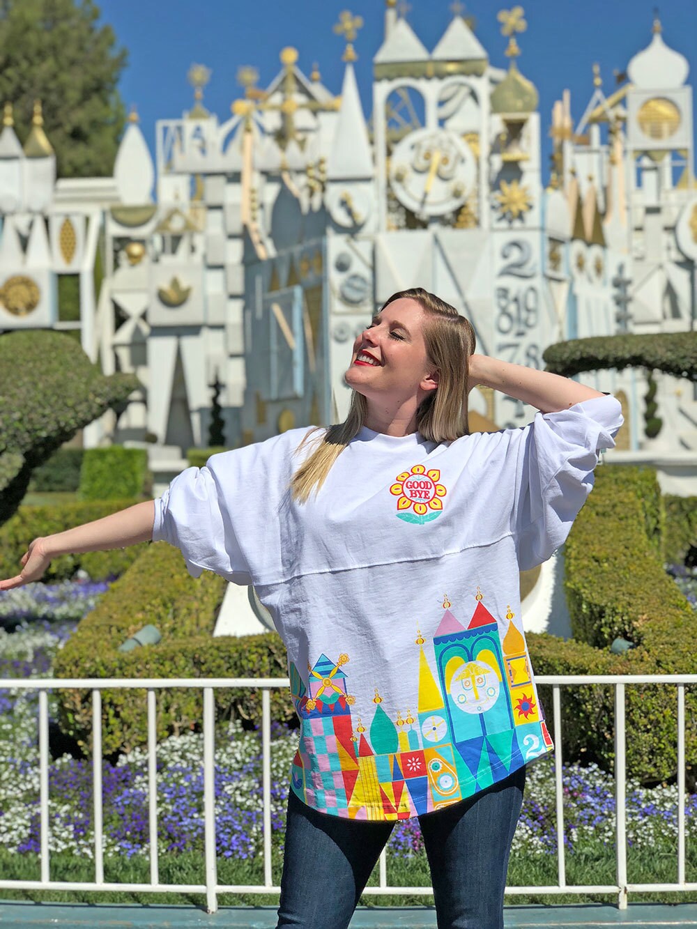 Model wearing the colorful new Spirit Jersey