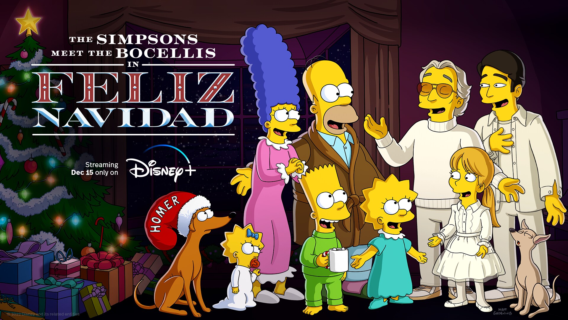The Simpsons meet the Bocellis in 'Feliz Navidad' Key Art