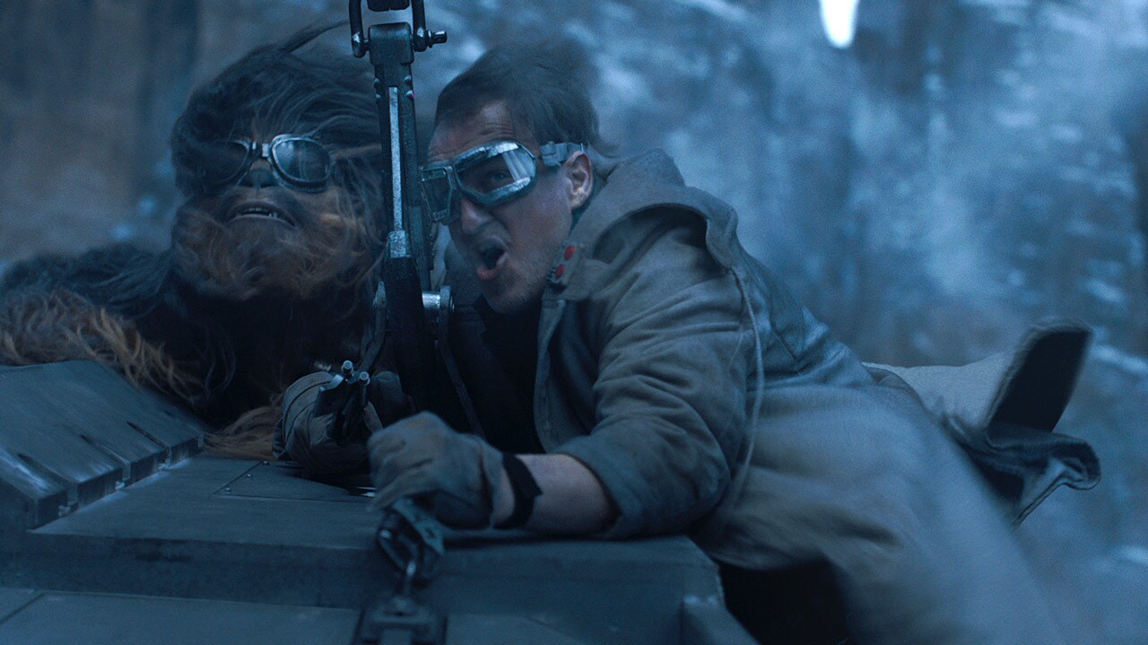 At a critical moment Han opted to help Beckett and Chewie, letting the car slam into a mountain s...