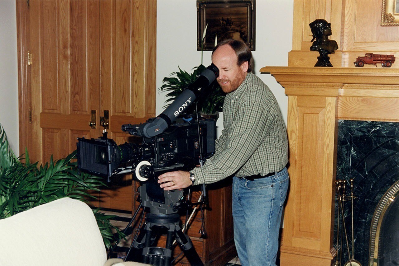 Mike Blanchard testing early Sony digital cameras at Skywalker Ranch.