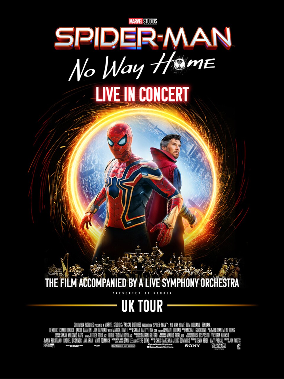 Spider-Man No Way Home_Live in Concert Tour poster and logo.