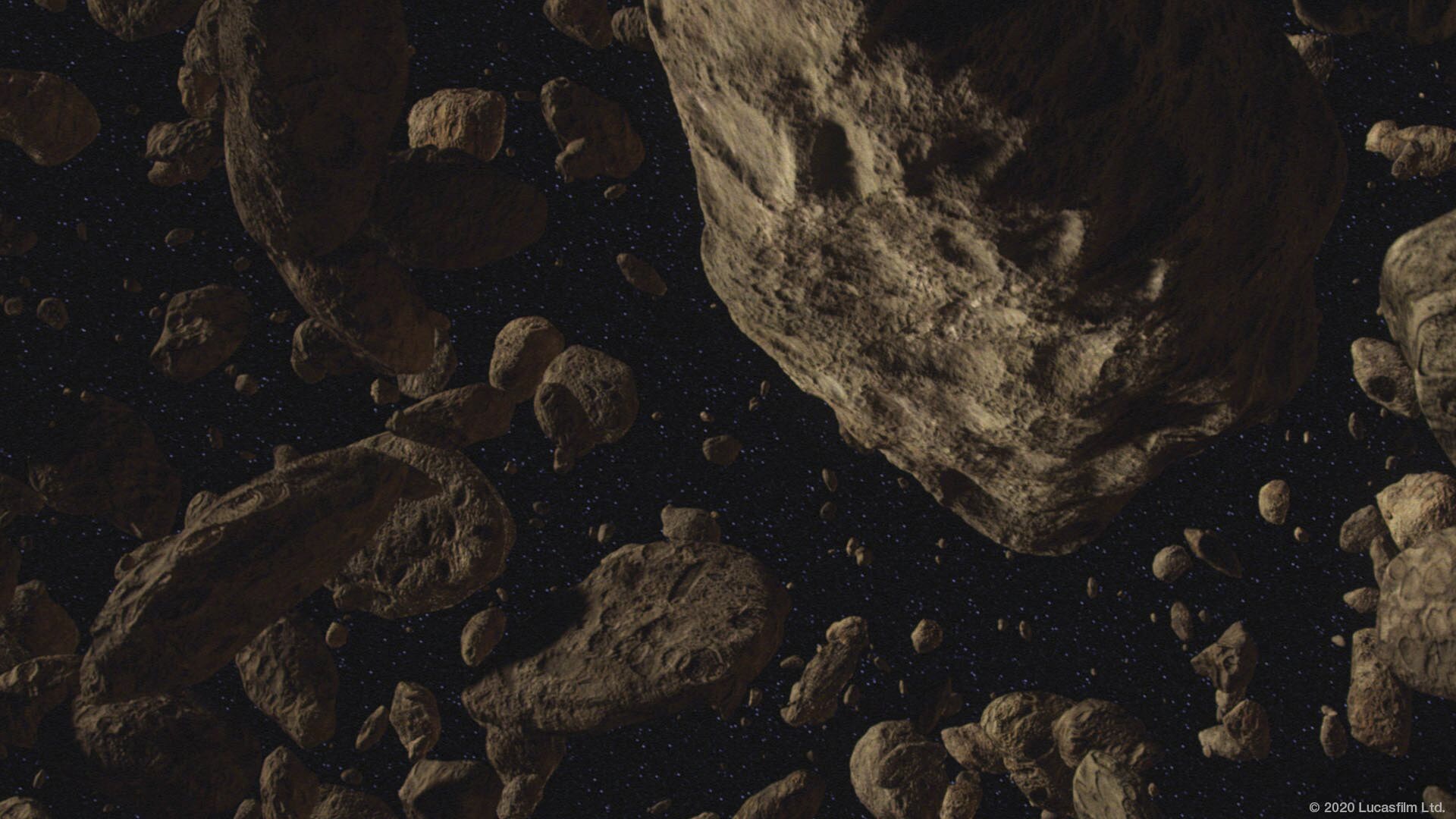 Star Wars virtual background: Astroid field