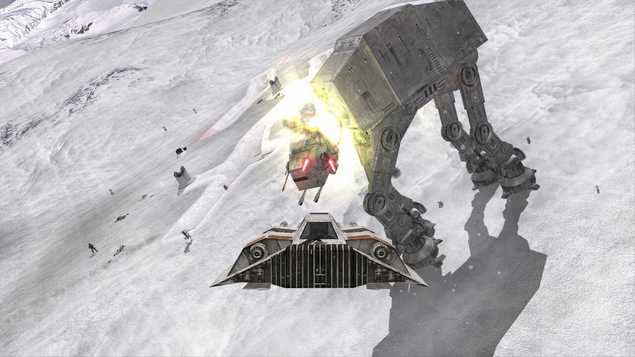 An AT-AT on Hoth in Star Wars Battlefront Classic Collection